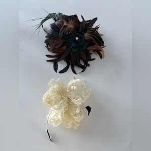 2 Feathered Hair Clips